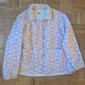 Pink flower Sherpa Beach Riot jacket. Size S.